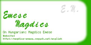 emese magdics business card